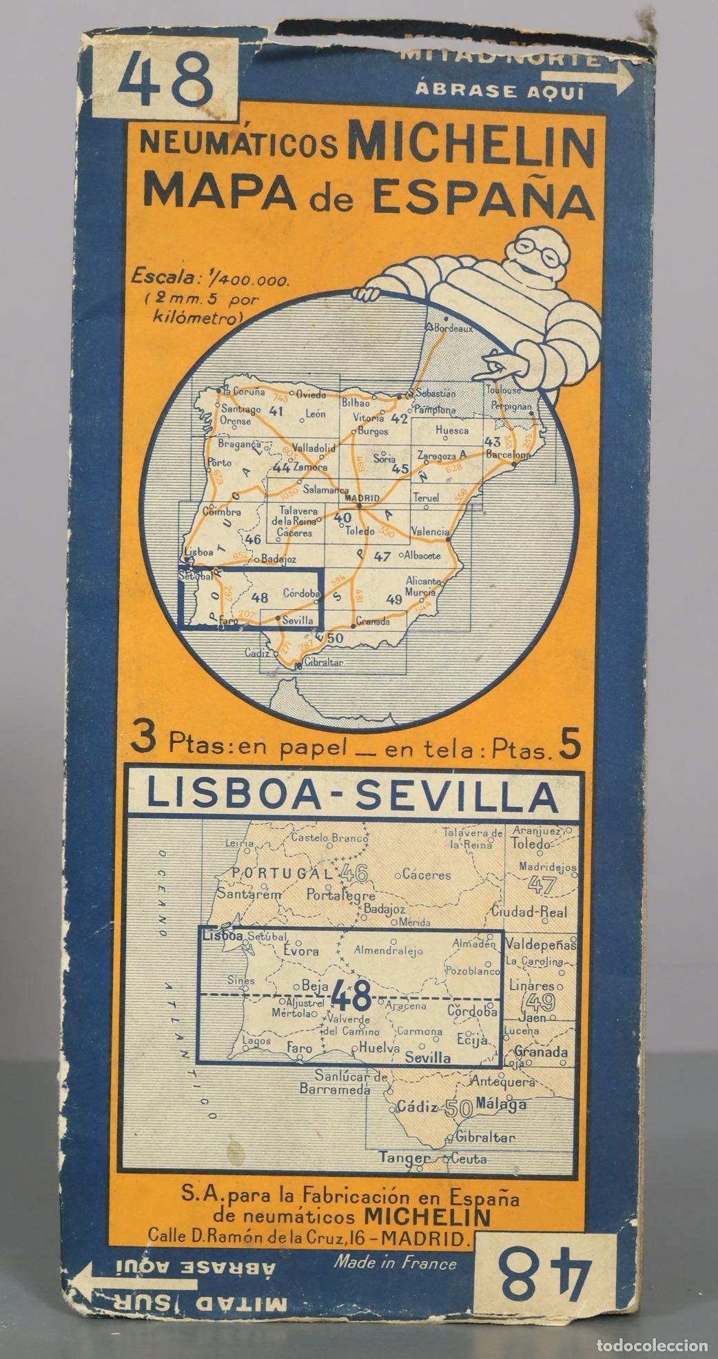 Mapas contempor&aacute;neos: Mapa de Espa&ntilde;a Michelin - Lisboa-Sevilla - Hoja 48
