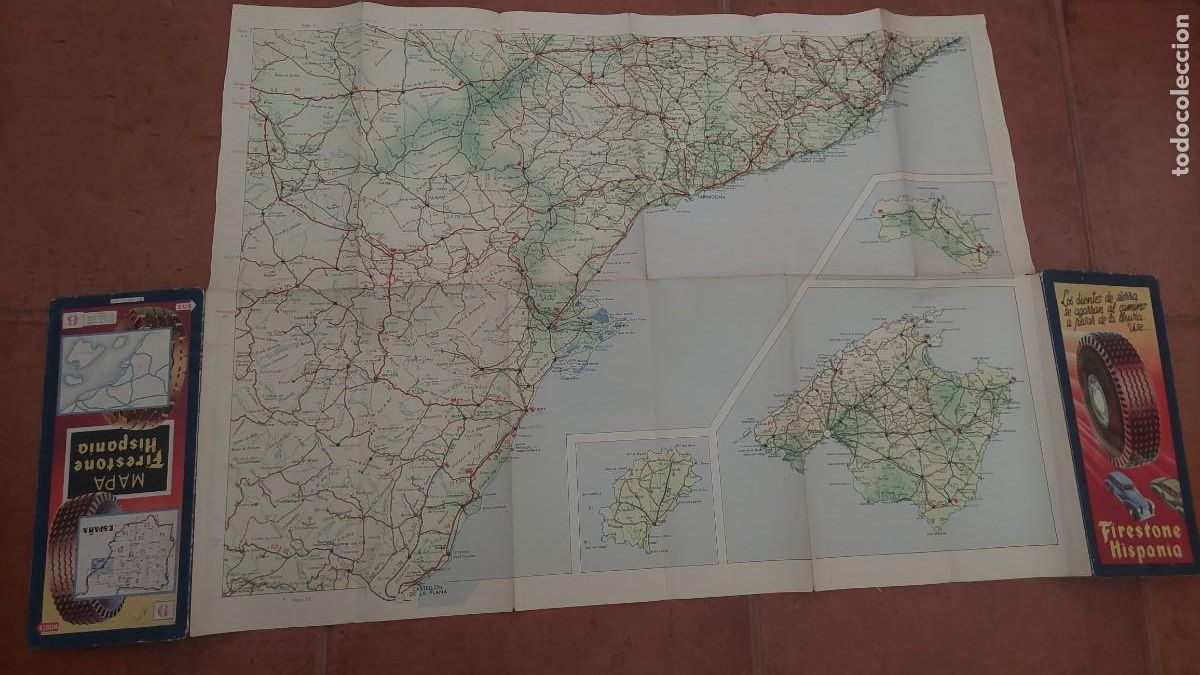 Mapas contempor&aacute;neos: Mapa carreteras Firestone Castell&oacute;n, Tarragona, Barcelona