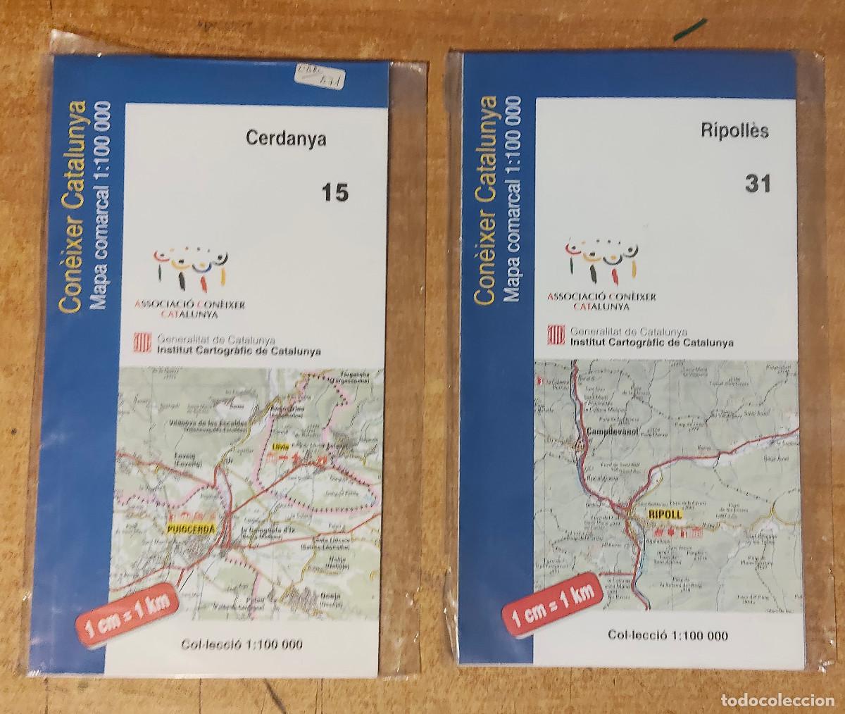 Mapas contempor&aacute;neos: el Mapa comarcal 1:100 000 de Cerdanya N&ordm; 15 + n&ordf; 31 Ripoll&eacute;s - ed.nstitut Cartogr&agrave;fic de Catalunya