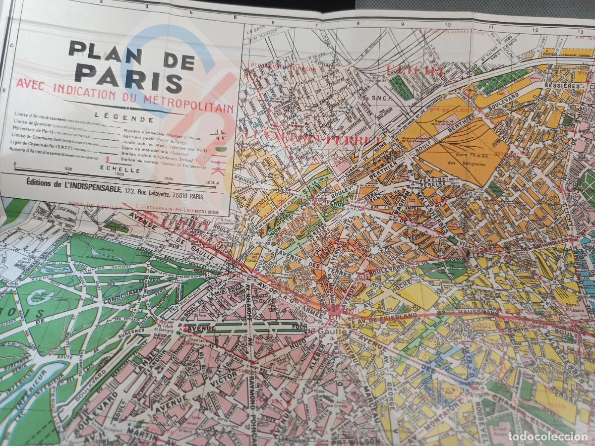 Mapas contempor&aacute;neos: Plano mapa PARIS avenc indication du metroplotan