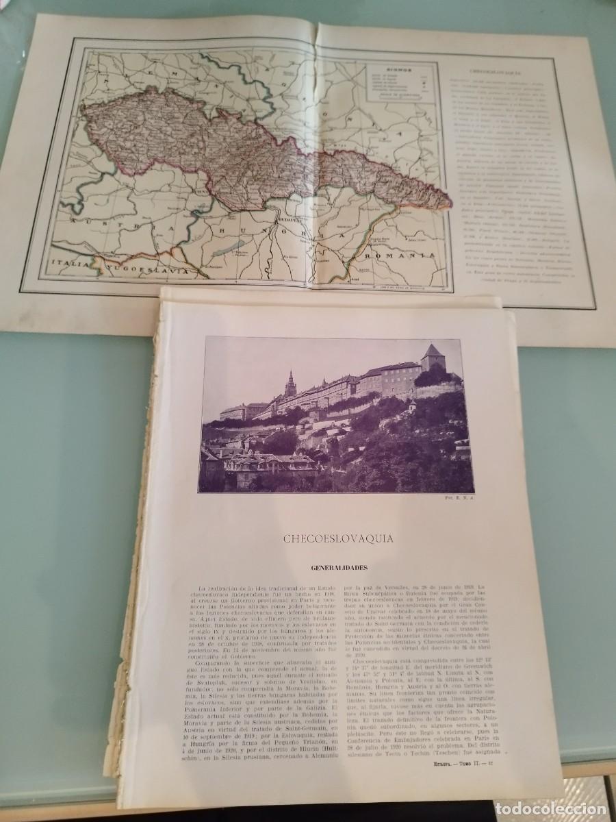 Mapas contempor&aacute;neos: mapa hist&oacute;rico de Checoslovaquia. De enciclopedia antigua a identificar.