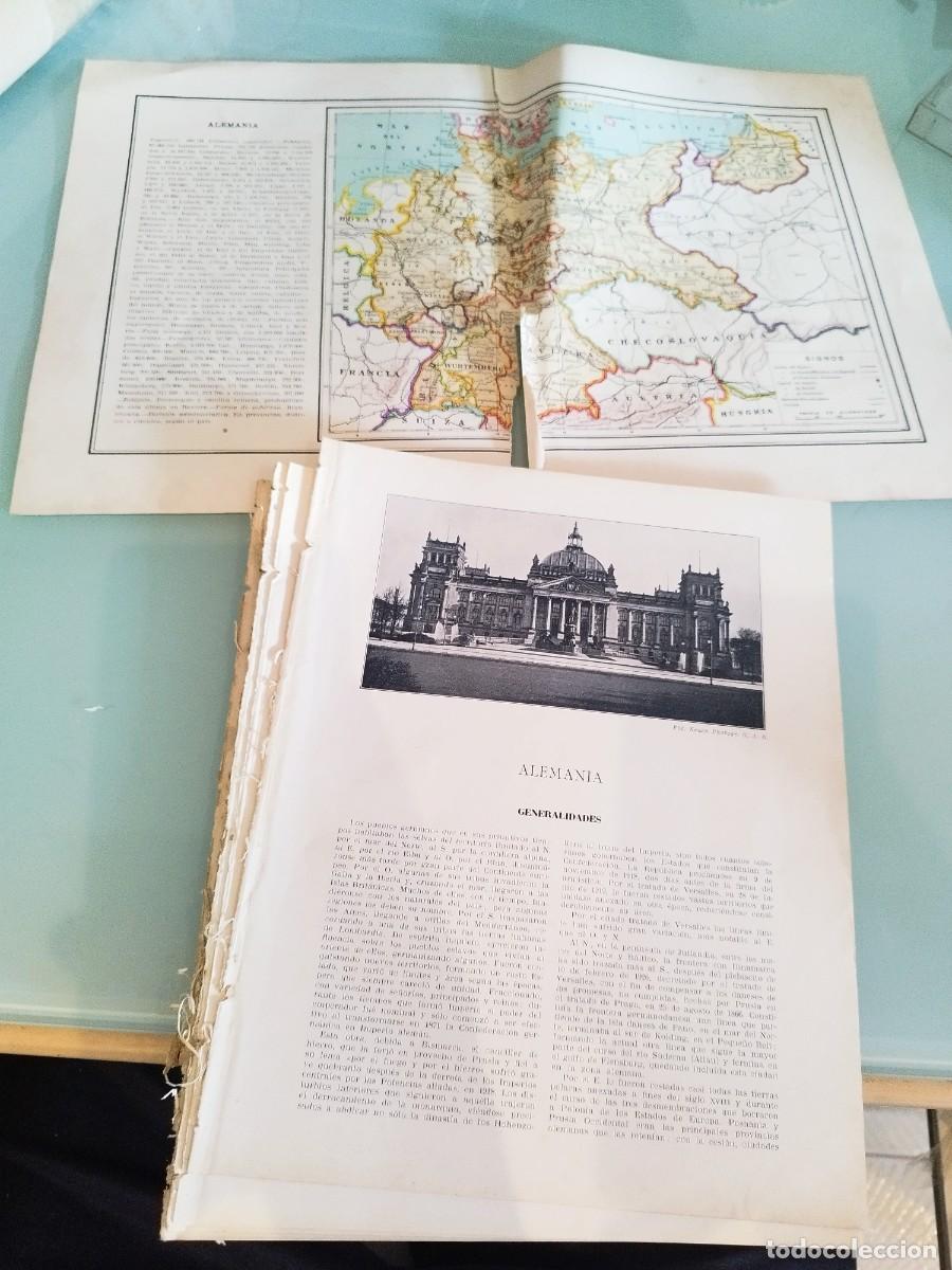Mapas contempor&aacute;neos: Mapa de Alemania y paginas de enciclopedia antigua a identificar.