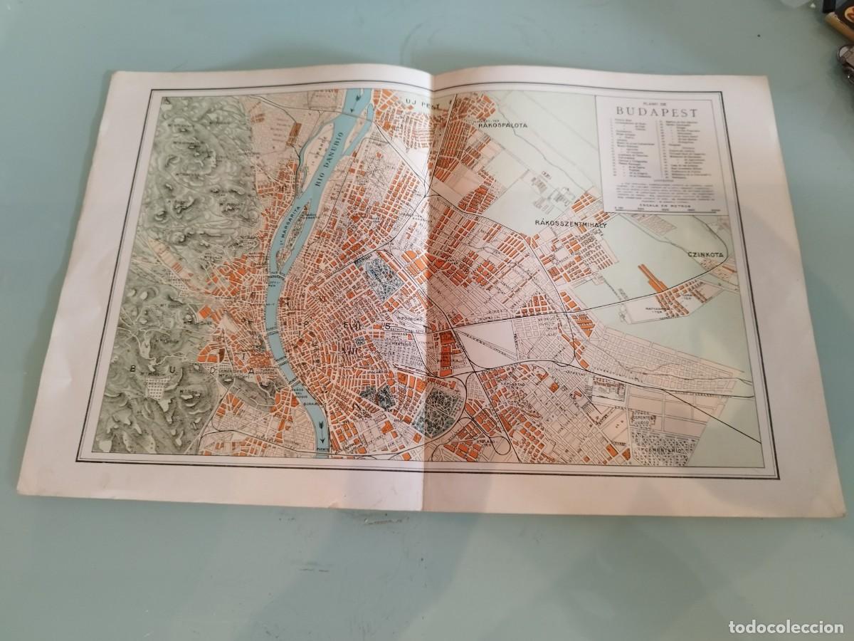 Mapas contempor&aacute;neos: Plano antiguo desplegable de Budapest, posiblemente de principios del siglo XX (hacia 1900-1910).