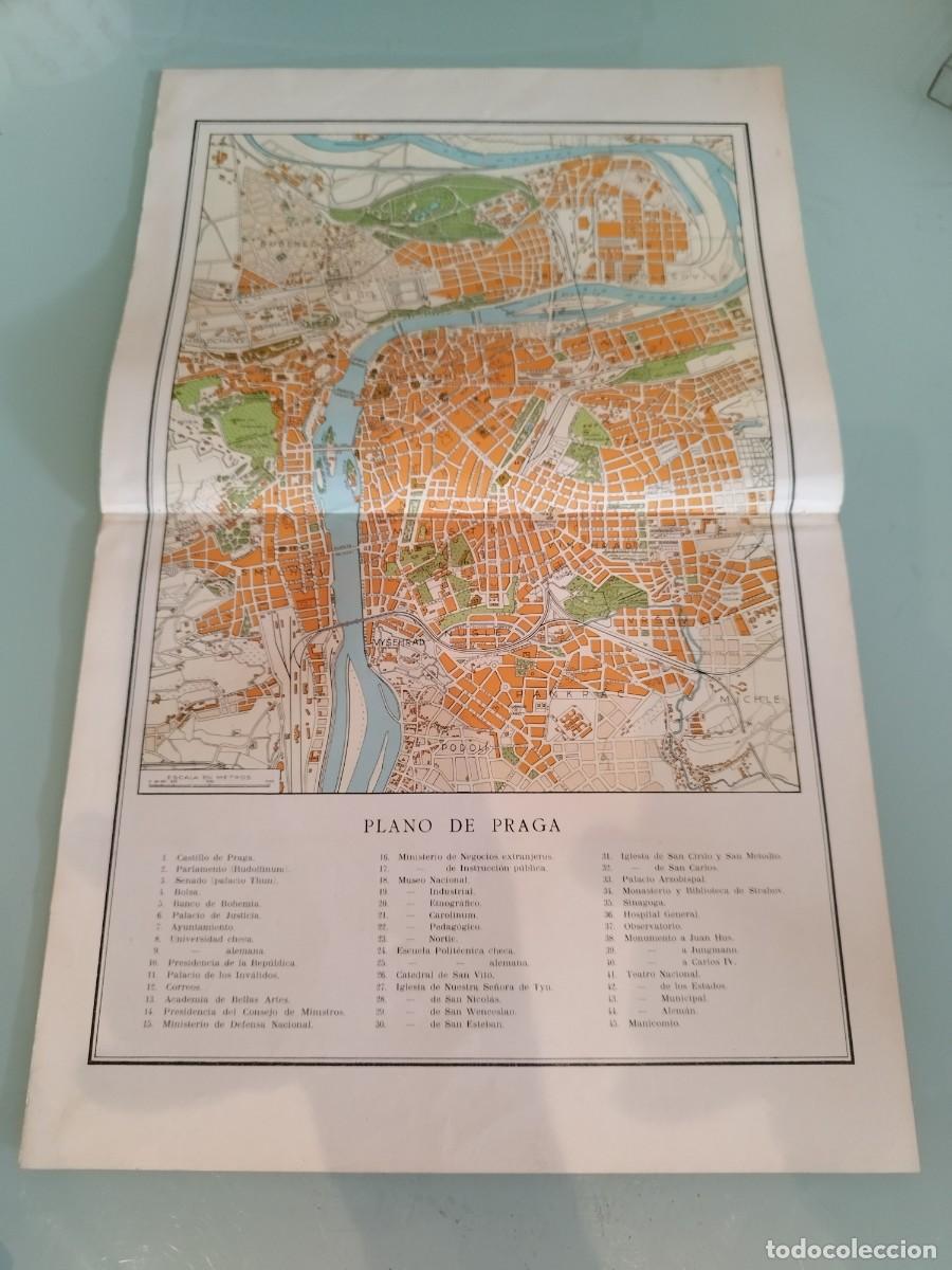 Mapas contempor&aacute;neos: plano hist&oacute;rico de Praga en espa&ntilde;ol. De enciclopedia antigua a identificar.