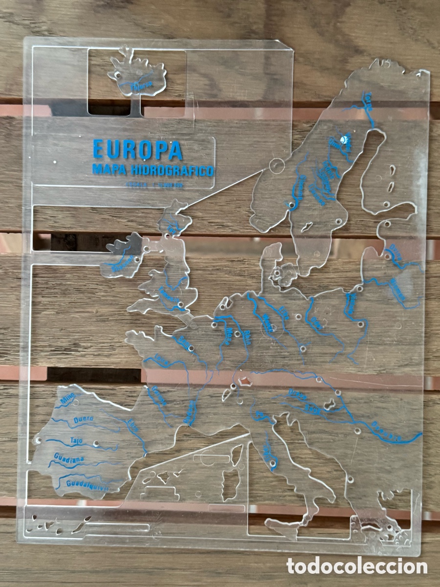 Mapas contempor&aacute;neos: Mapa Hidrogr&aacute;fico Europa Escolar A&ntilde;os 80