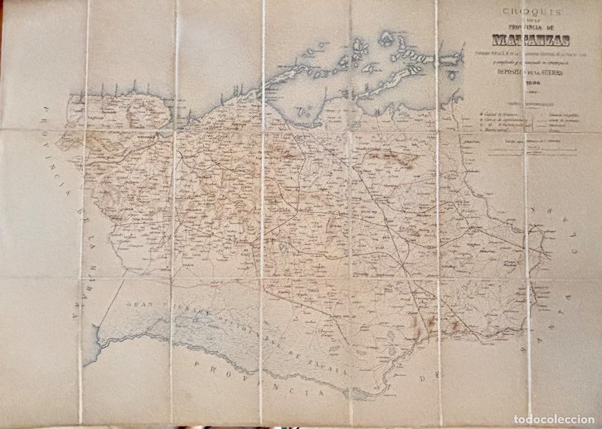 Mapas contempor&aacute;neos: MATANZAS- CUBA-:MAGNIFICO MAPA COLOR - 99 x 64 - CAPITAN&Iacute;A GENERAL- 1896