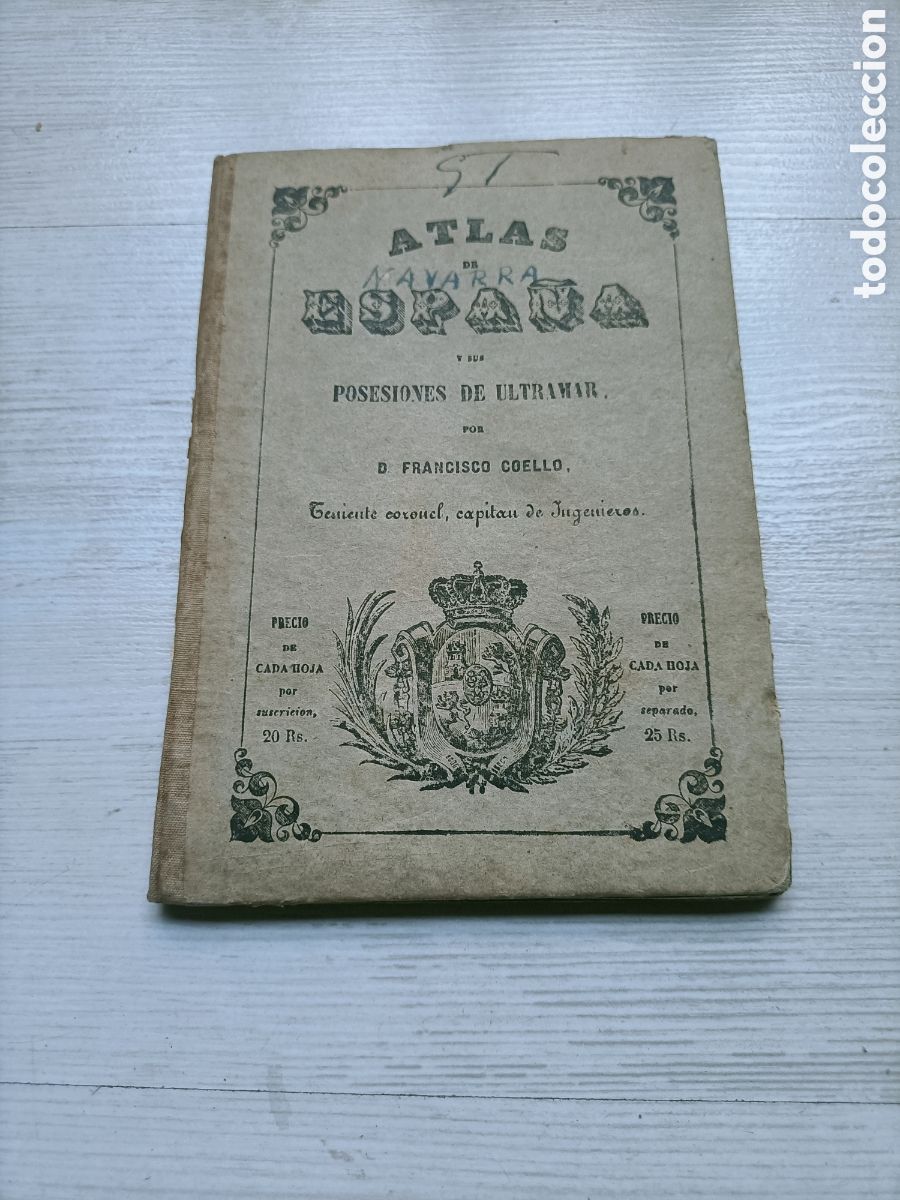 Mapas contempor&aacute;neos: Navarra. Atlas de Espa&ntilde;a y sus posesiones de ultramar Francisco Coello 1861