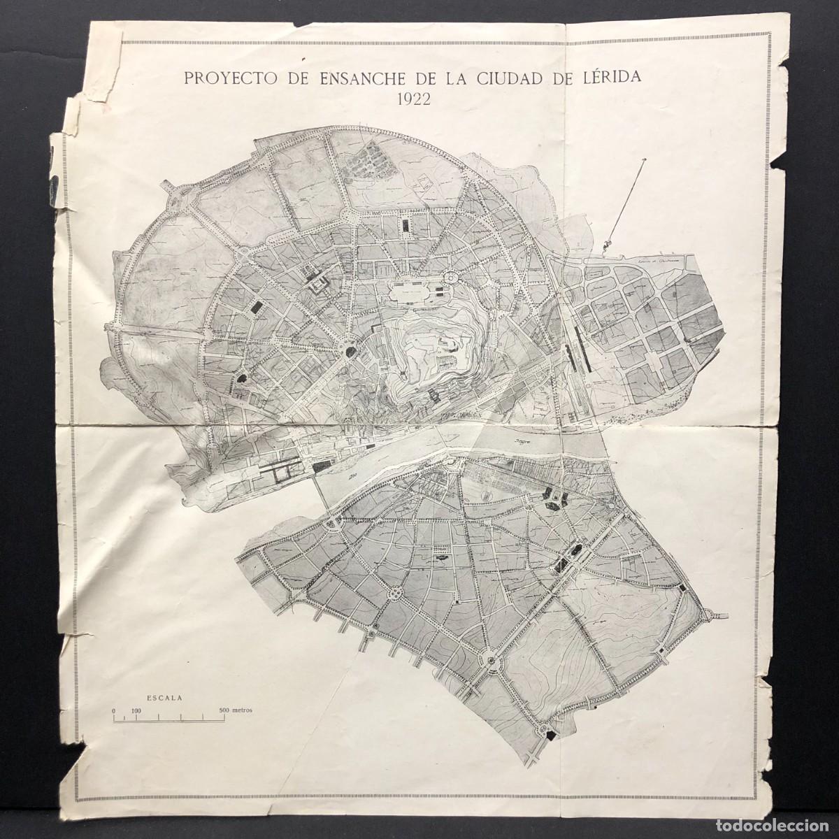 Mapas contempor&aacute;neos: PROYECTO DE ENSANCHE DE LA CIUDAD DE L&Eacute;RIDA - 1922 - PLANO URBAN&Iacute;STICO / 5464
