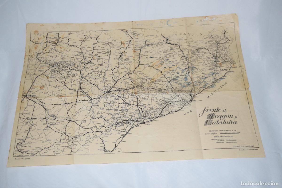 Mapas contempor&aacute;neos: Frente de ARAG&Oacute;N y CATALU&Ntilde;A - Ollacarizqueta, NAVARRA - Escala gr&aacute;fica - &Eacute;poca Guerra Civil - &iexcl;Mira!