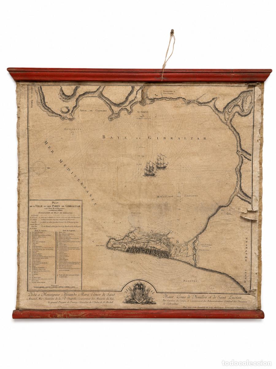 Mapas contempor&aacute;neos: Mapa, Plano Militar Grabado - Gran Asedio de Gibraltar (1779-1783) - Charles Maugein, 1782