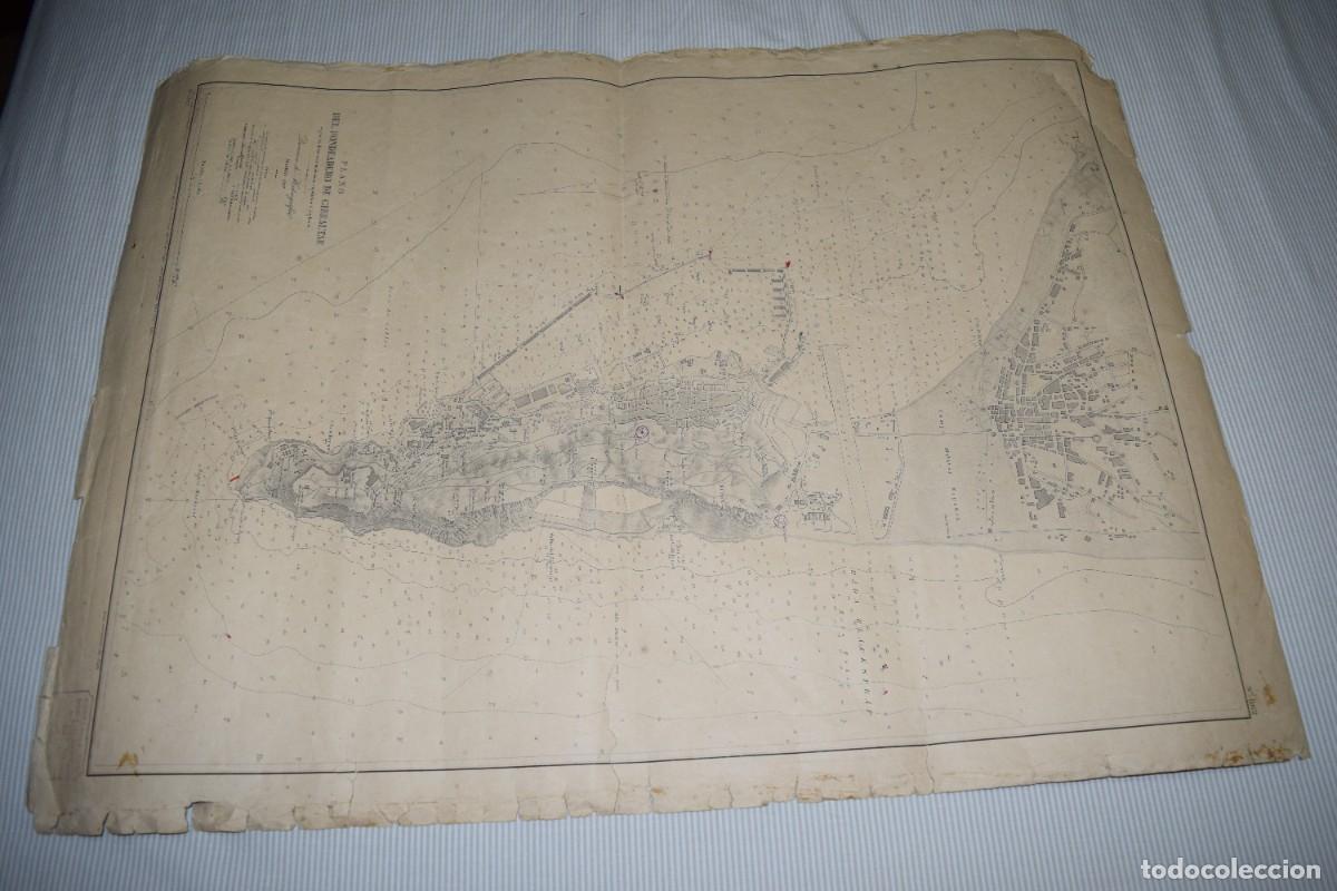 Mapas contempor&aacute;neos: Mapa/Plano, Del FONDADERO de GIBRALTAR - Esc. 1:12.860 - Direcci&oacute;n de Hidrograf&iacute;al - Corregido 1.955