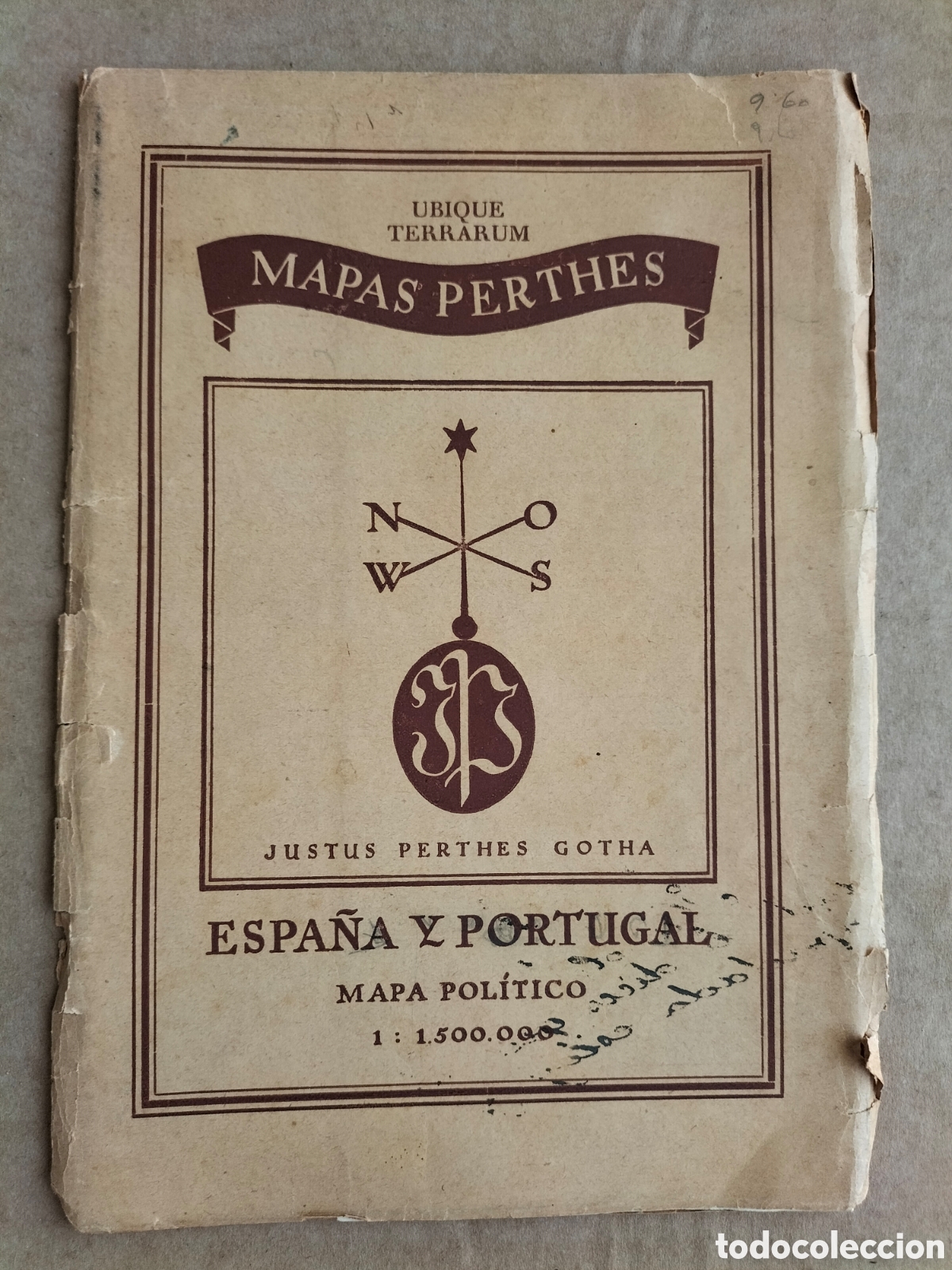 Mappe contemporanee: Mapas Perthes. Espa&ntilde;a y Portugal mapa pol&iacute;tico escala 1:1500000