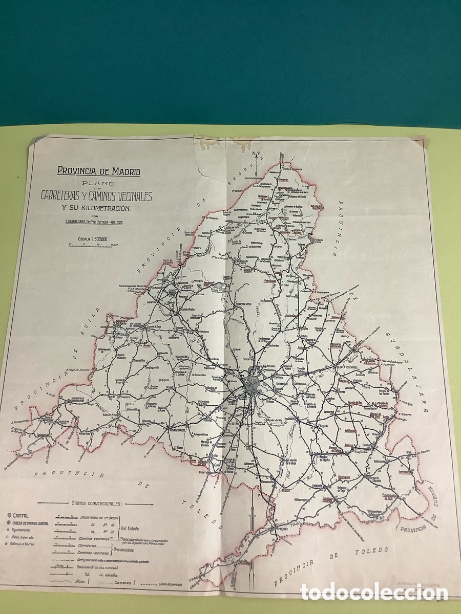 Mapas contempor&aacute;neos: Plano de carreteras y caminos vecinales de Madrid 1925. L. Rubalcaba