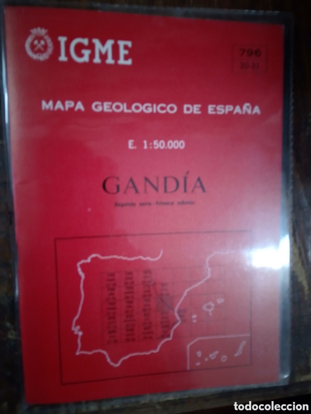 Mapas contempor&aacute;neos: MAPA GEOLOGICO DE ESPA&Ntilde;A. GANDIA. E. 1 : 50000. PRIMERA ED. MIN.INDUSTRIA. 1975