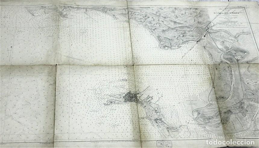 Mapas contempor&aacute;neos: Plano Bah&iacute;a de C&aacute;diz. Levantado en 1918 por la Comisi&oacute;n Hidrogr&aacute;fica. Madrid 1924. Carta n&aacute;utica