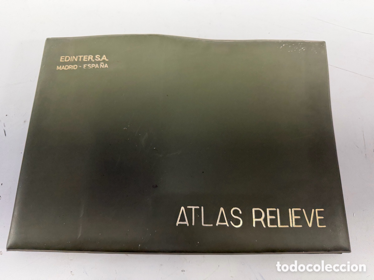 Mapas contempor&acirc;neos: Atlas Relieve EDINTER S.A. Madrid &ndash; Completo 8 mapas en relieve &ndash; Vintage