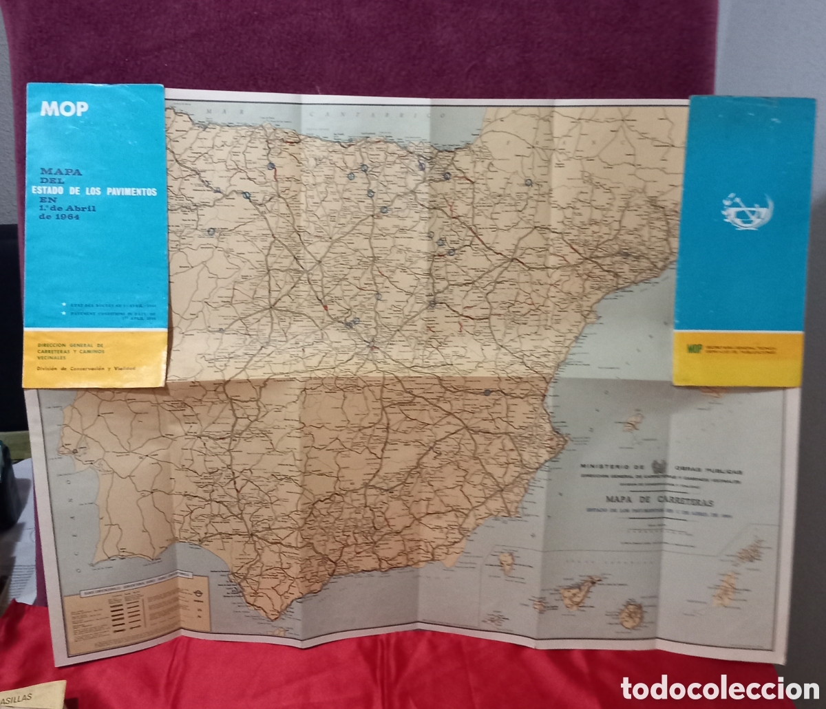 Mapas contempor&acirc;neos: MAPA DEL ESTADO DE LOS PAVIMENTOS 1964/DIRECCION GENERAL DE CARRETERAS Y CAMINOS VECINALES