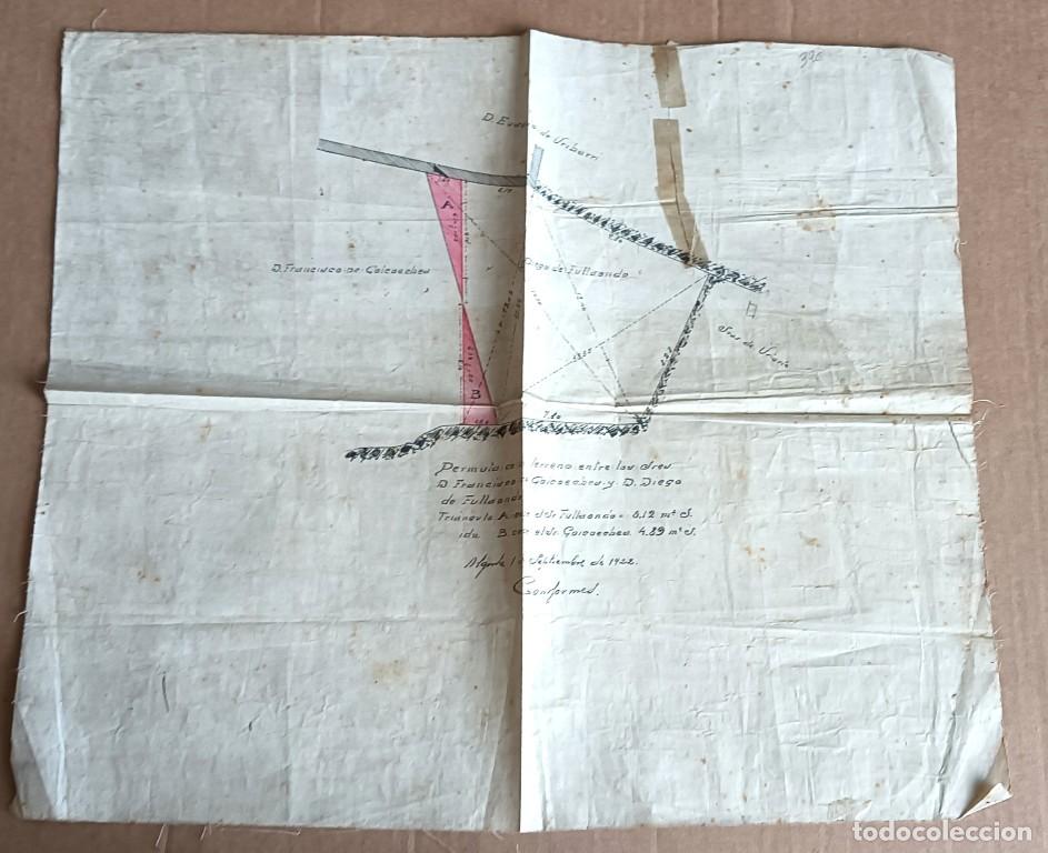 Mapas contempor&aacute;neos: Plano Algorta 1922 Permuta de un terreno entre los se&ntilde;ores Francisco de Goicoechea y Diego de Fulla
