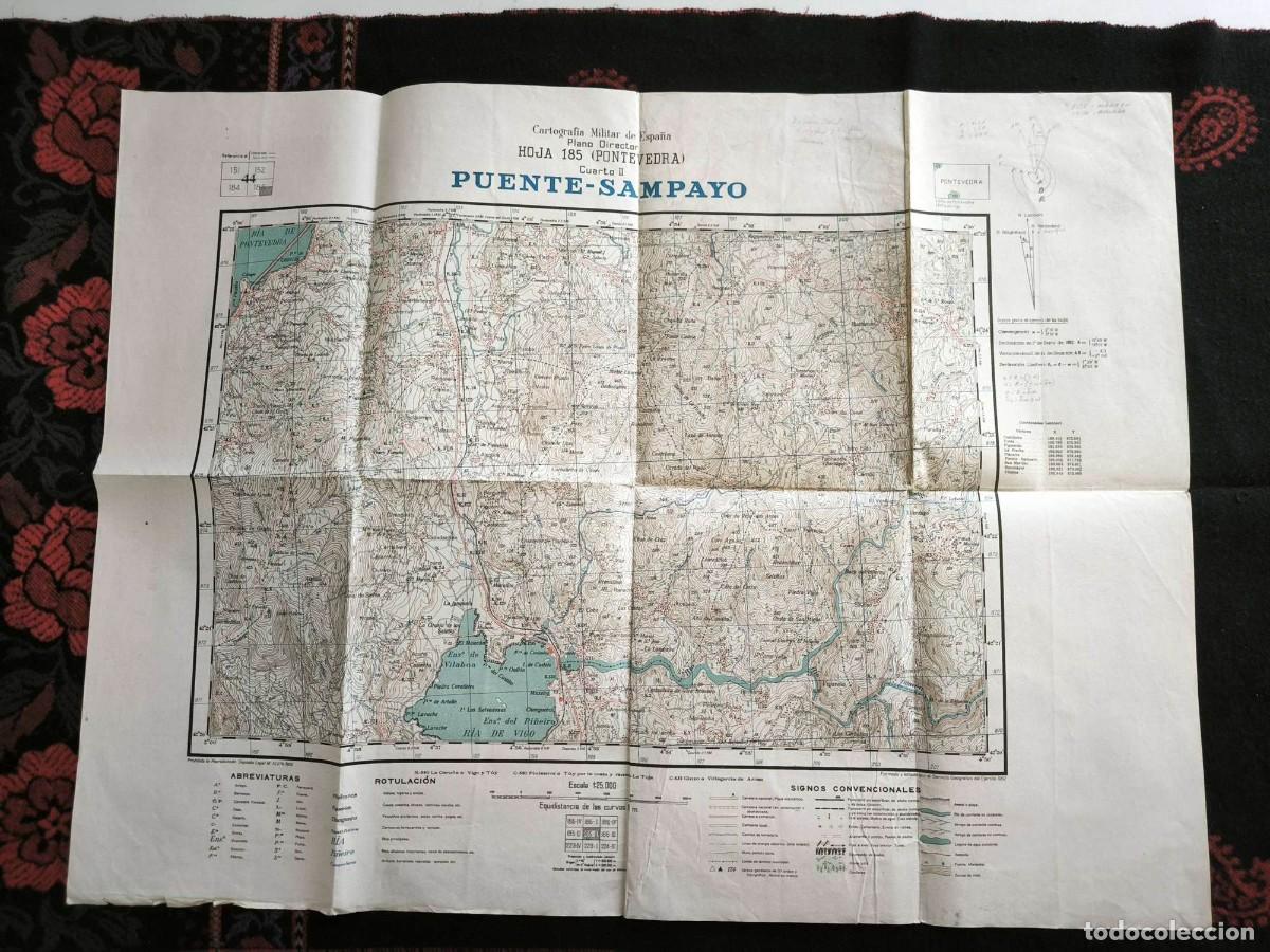 Contemporary maps: Mapa Militar Puente-Sampayo Hoja 185 Pontevedra &ndash; Cartograf&iacute;a Militar Espa&ntilde;a Escala 1:25.000 A&ntilde;o 195