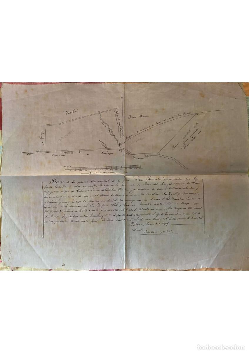 Mapas contempor&aacute;neos: Cuba. Plano-Mapa de la finca (antiguo ingenio) San Jacinto. Guanajay. Pinar del R&iacute;o. Raro.