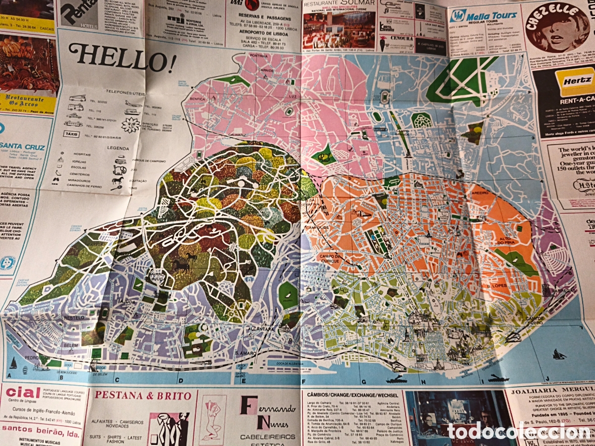 Mapas contempor&aacute;neos: Mapa plano Lisboa. Portugal - Foto 3