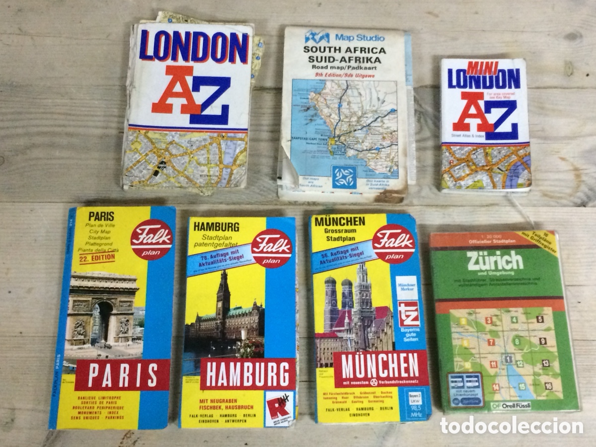 Mappe contemporanee: LOTE DE 7 MAPAS VINTAGE DE DISTINTAS CAPITALES