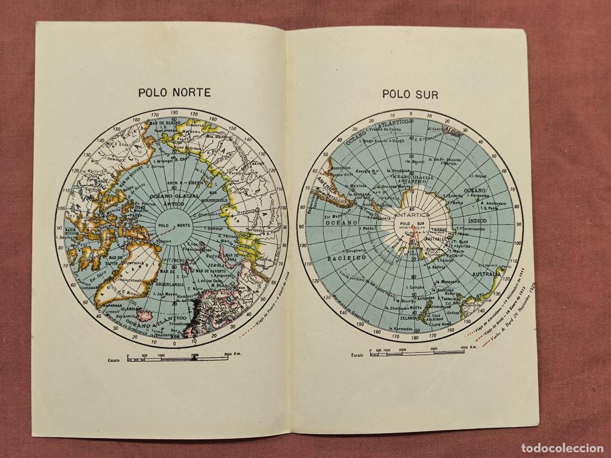 Cartes g&eacute;ographiques contemporaines: Mapa Antiguo Polo Norte y Polo Sur &ndash; Cartograf&iacute;a Hemisferios Polares Coleccionismo
