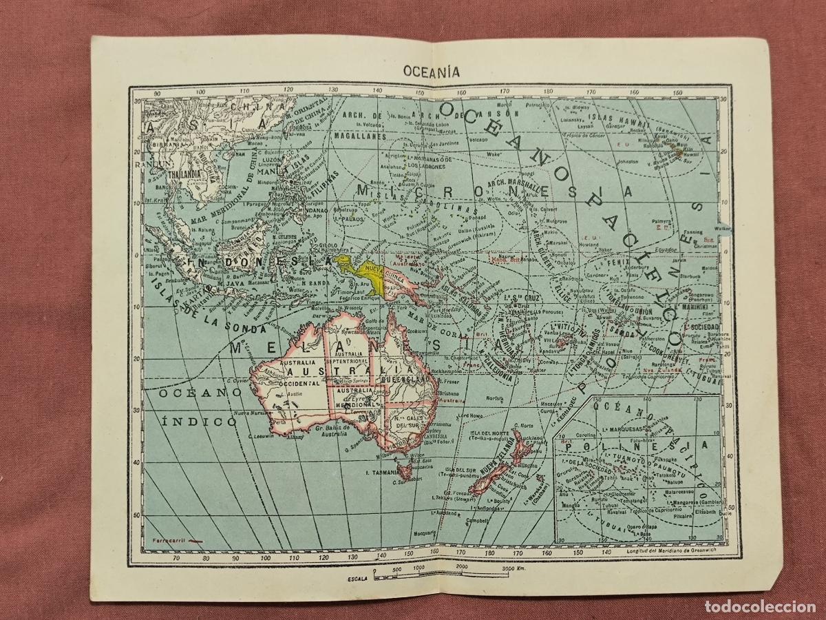 Cartes g&eacute;ographiques contemporaines: Mapa Antiguo de Ocean&iacute;a &ndash; Cartograf&iacute;a Continental de Coleccionismo