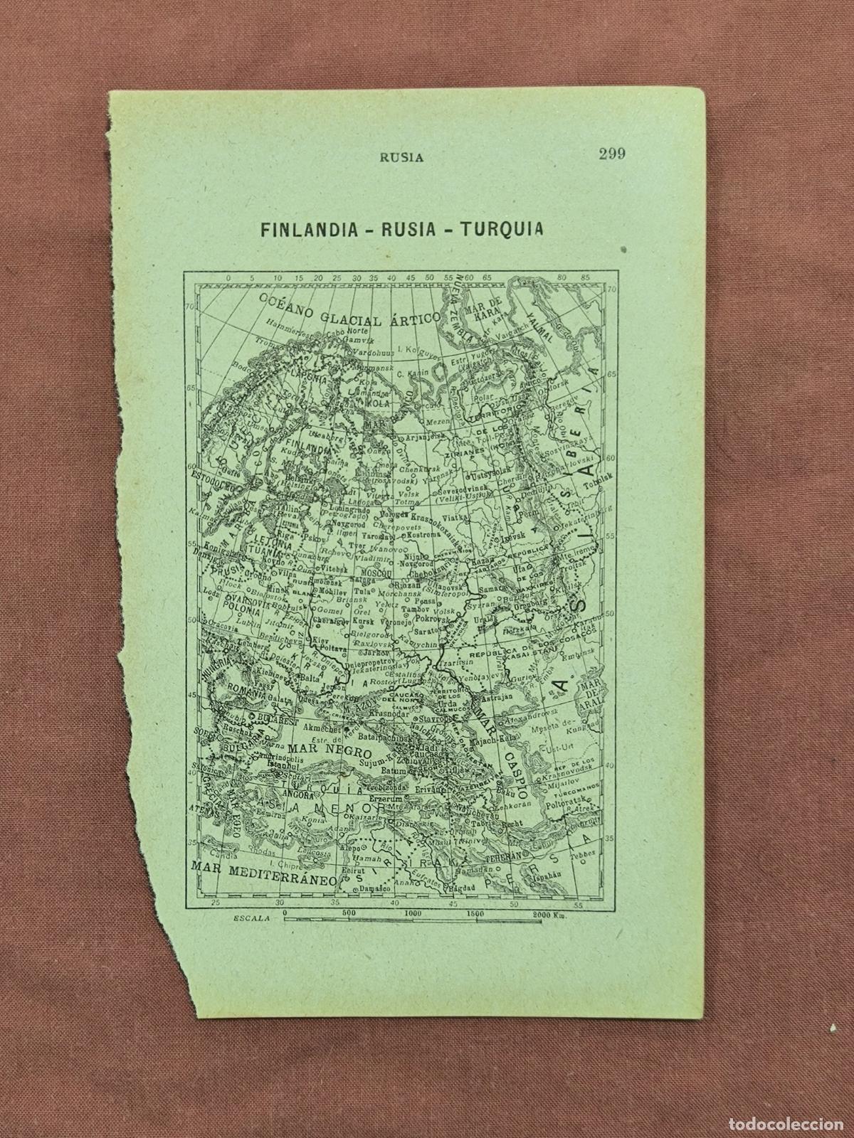 Cartes g&eacute;ographiques contemporaines: Antiguo Mapa de Finlandia Rusia y Turqu&iacute;a &ndash; Cartograf&iacute;a de Coleccionismo
