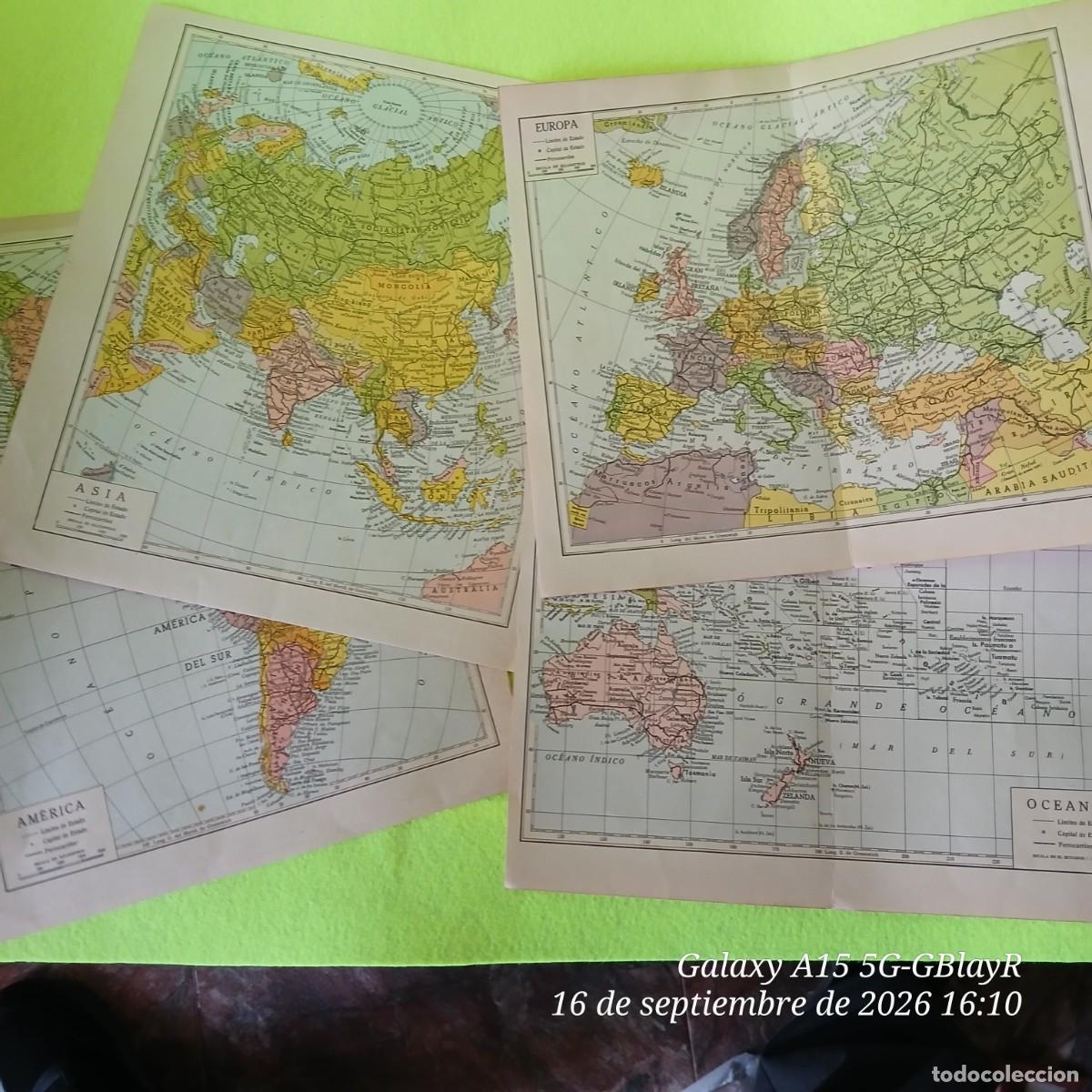 Mapas contempor&aacute;neos: Mapas de cuatro continentes, a&ntilde;os 20-30 siglo XX.