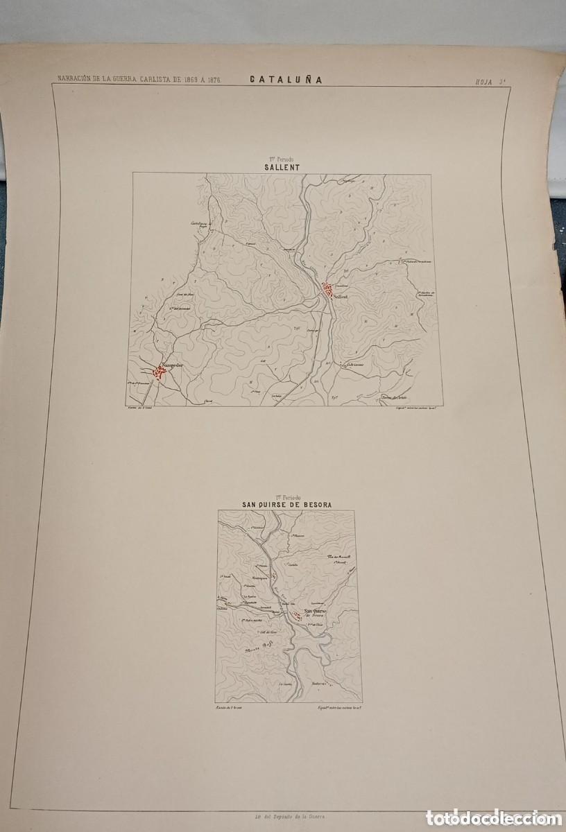 Mapas contempor&aacute;neos: CATALU&Ntilde;A - NARRACI&Oacute;N GUERRA CARLISTA. 1er PERIODO SALLENT & 1er PERIODO SAN QUIRSE DE BESORA