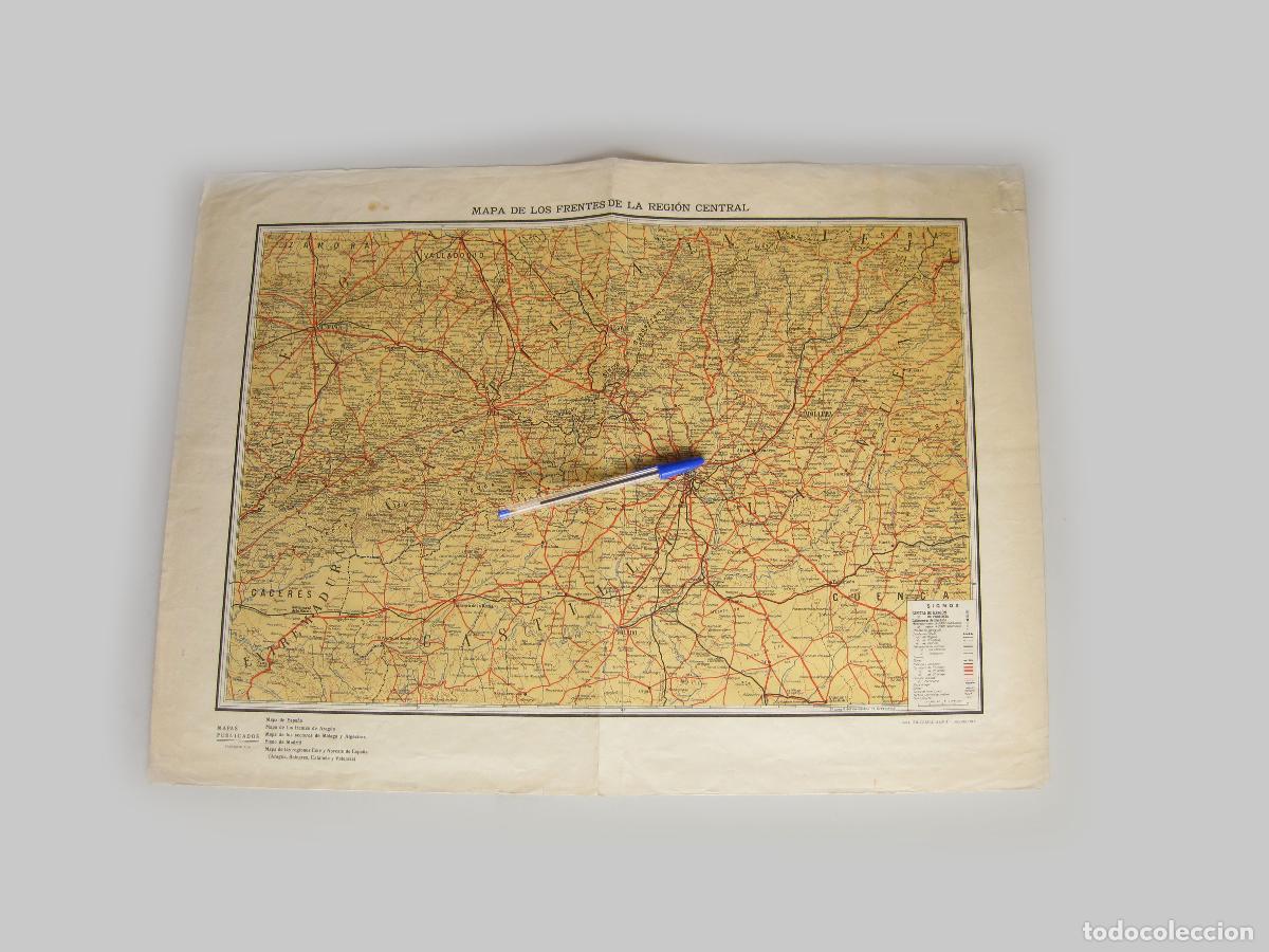 Mapas contempor&aacute;neos: MAPA DE LOS FRENTES DE LA REGION CENTRAL. EDITORIAL SEGUI. BARCELONA