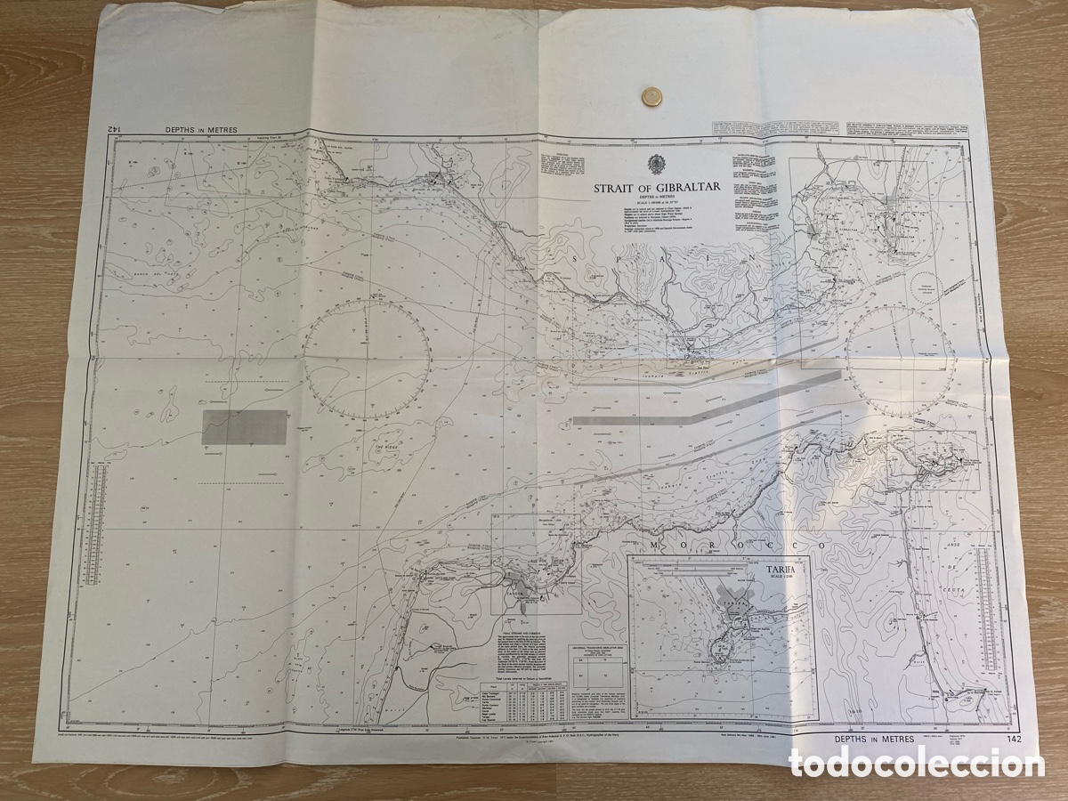 Mapas contempor&aacute;neos: MAPA MARITIMO ESTRECHO DE GIBRALTAR-STRAIT OF GIBRALTAR