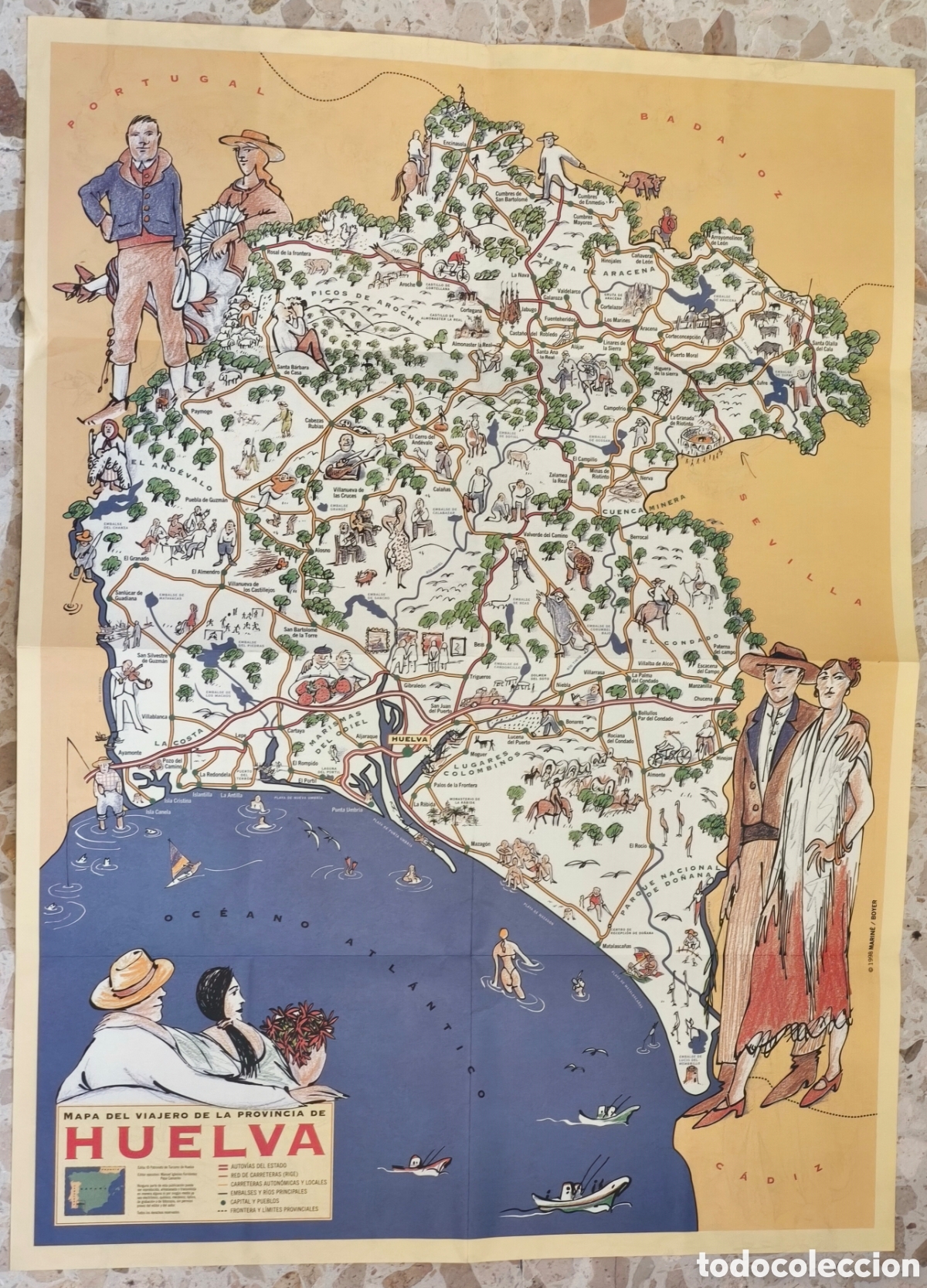 Mapas contempor&aacute;neos: Mapa del Viajero La Provincia de Huelva. Mapa Tur&iacute;stico 60 x 46 cm.
