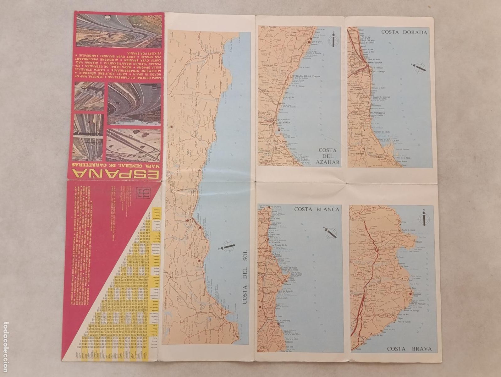 Mapas contempor&aacute;neos: MAPA GENERAL DE CARRETERAS. ESPA&Ntilde;A. L&Oacute;PEZ GABALDA. PLANO