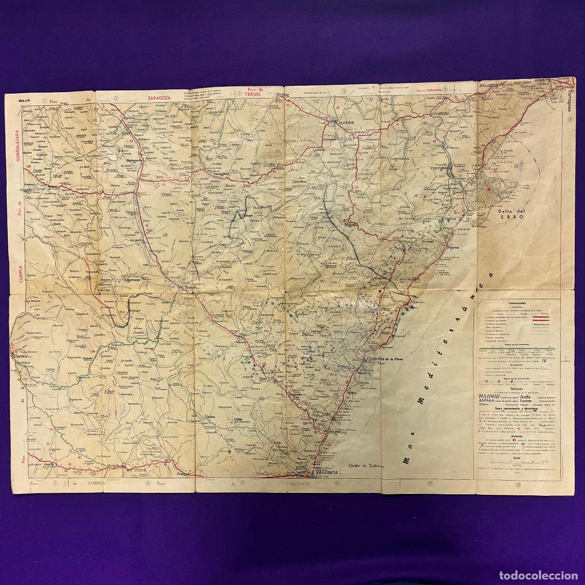 Mapas contempor&aacute;neos: ANTIGUO MAPA DE LAS PROVINCIAS DE CUENCA, GUADALAJARA, ZARAGOZA, TERUEL, TARRAGONA, VALENCIA.