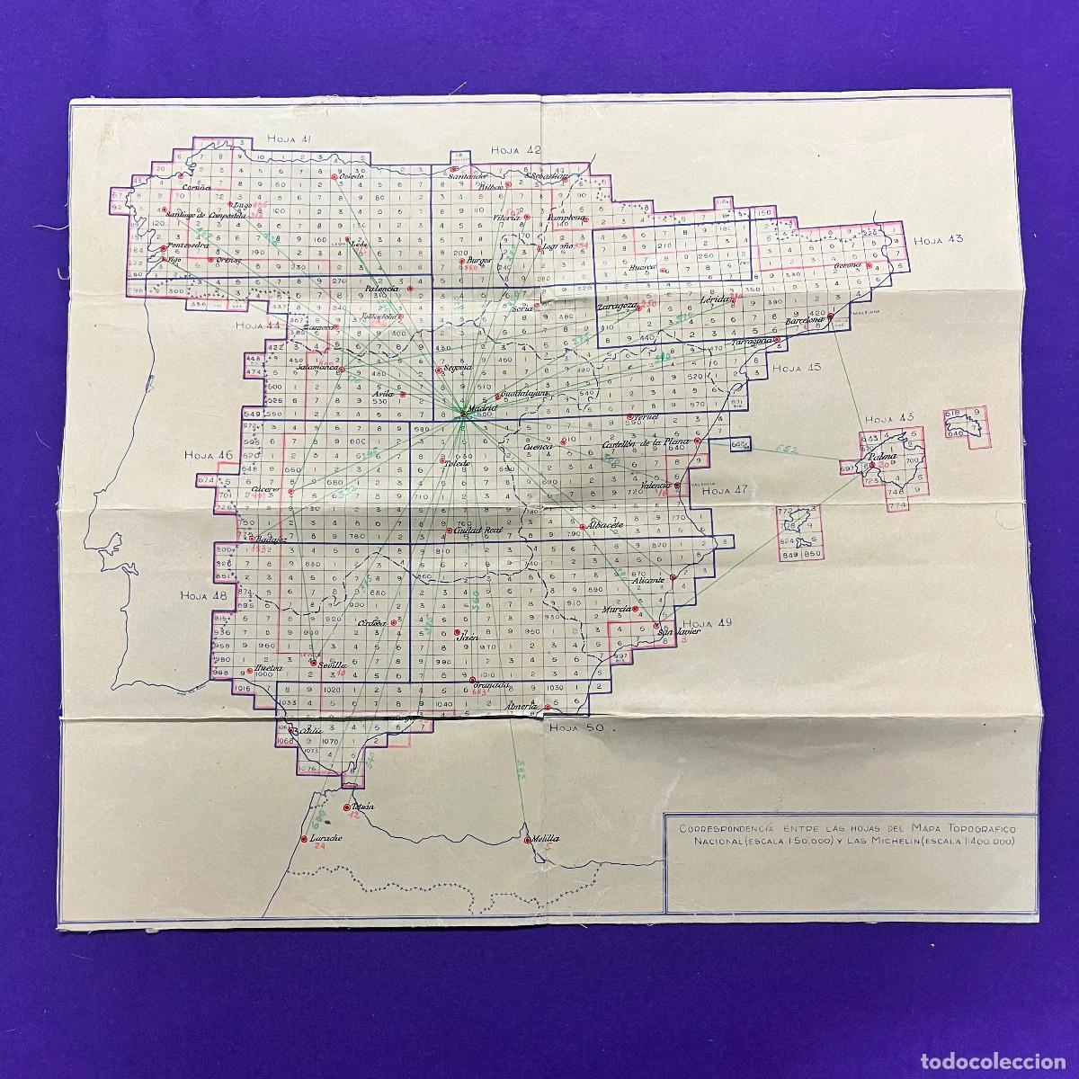 Mapas contempor&aacute;neos: ANTIGUO MAPA TOPOGRAFICO NACIONAL. ORIGINAL.