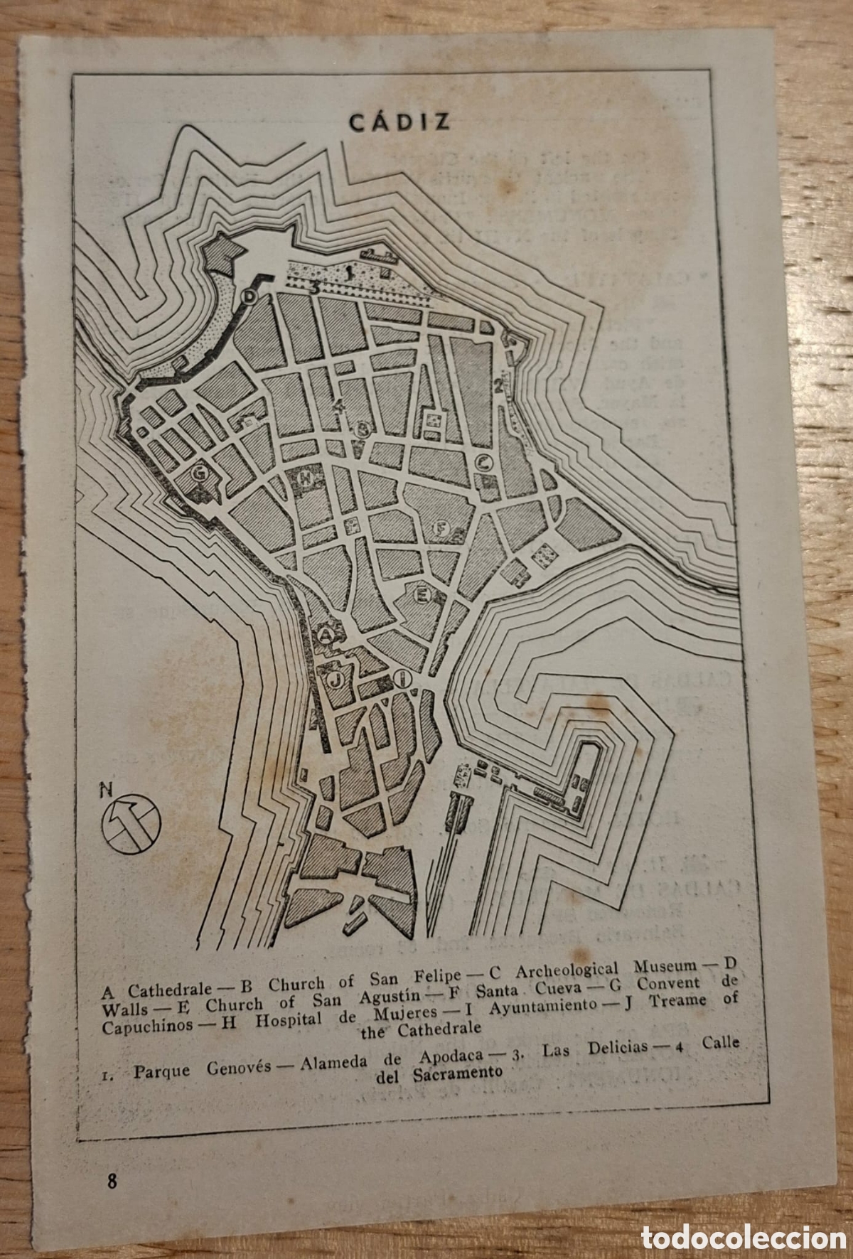 Mapas contempor&aacute;neos: PLANO MAPA 1952 VINTAGE CADIZ