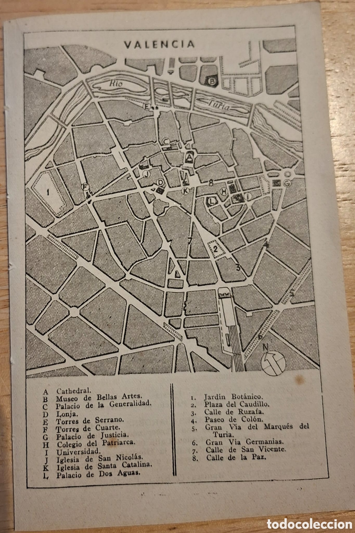 Mapas contempor&aacute;neos: PLANO MAPA 1952 VINTAGE VALENCIA