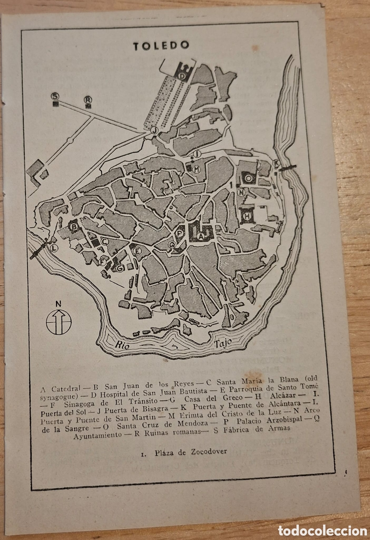 Mapas contempor&aacute;neos: PLANO MAPA 1952 VINTAGE TOLEDO