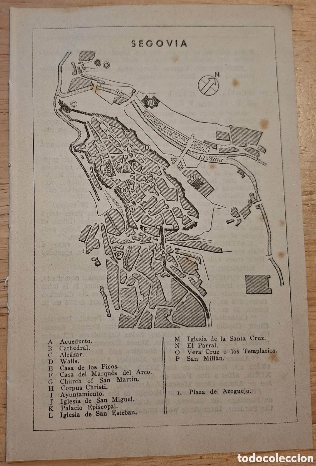 Mapas contempor&aacute;neos: PLANO MAPA 1952 VINTAGE SEGOVIA