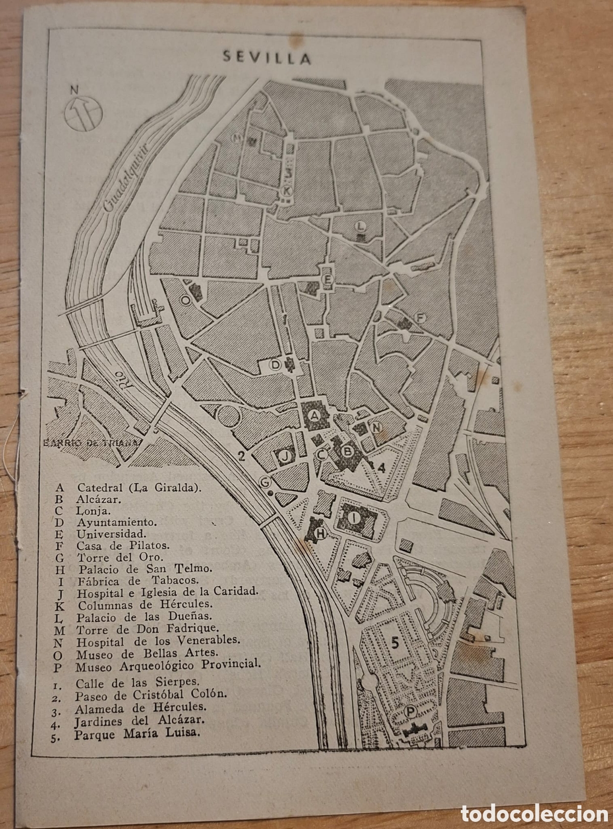 Mapas contempor&aacute;neos: PLANO MAPA 1952 VINTAGE SEVILLA