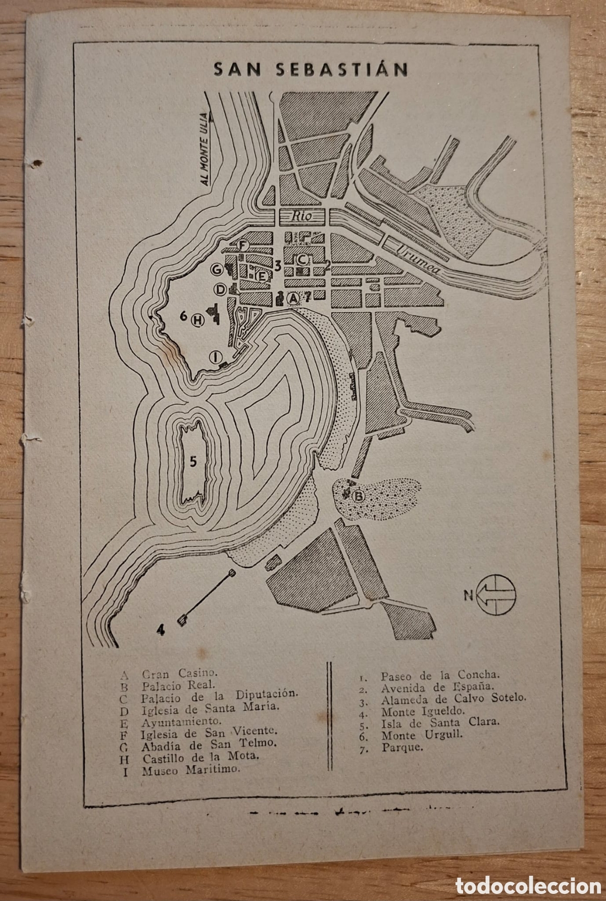 Mapas contempor&aacute;neos: PLANO MAPA 1952 VINTAGE SAN SEBASTIAN