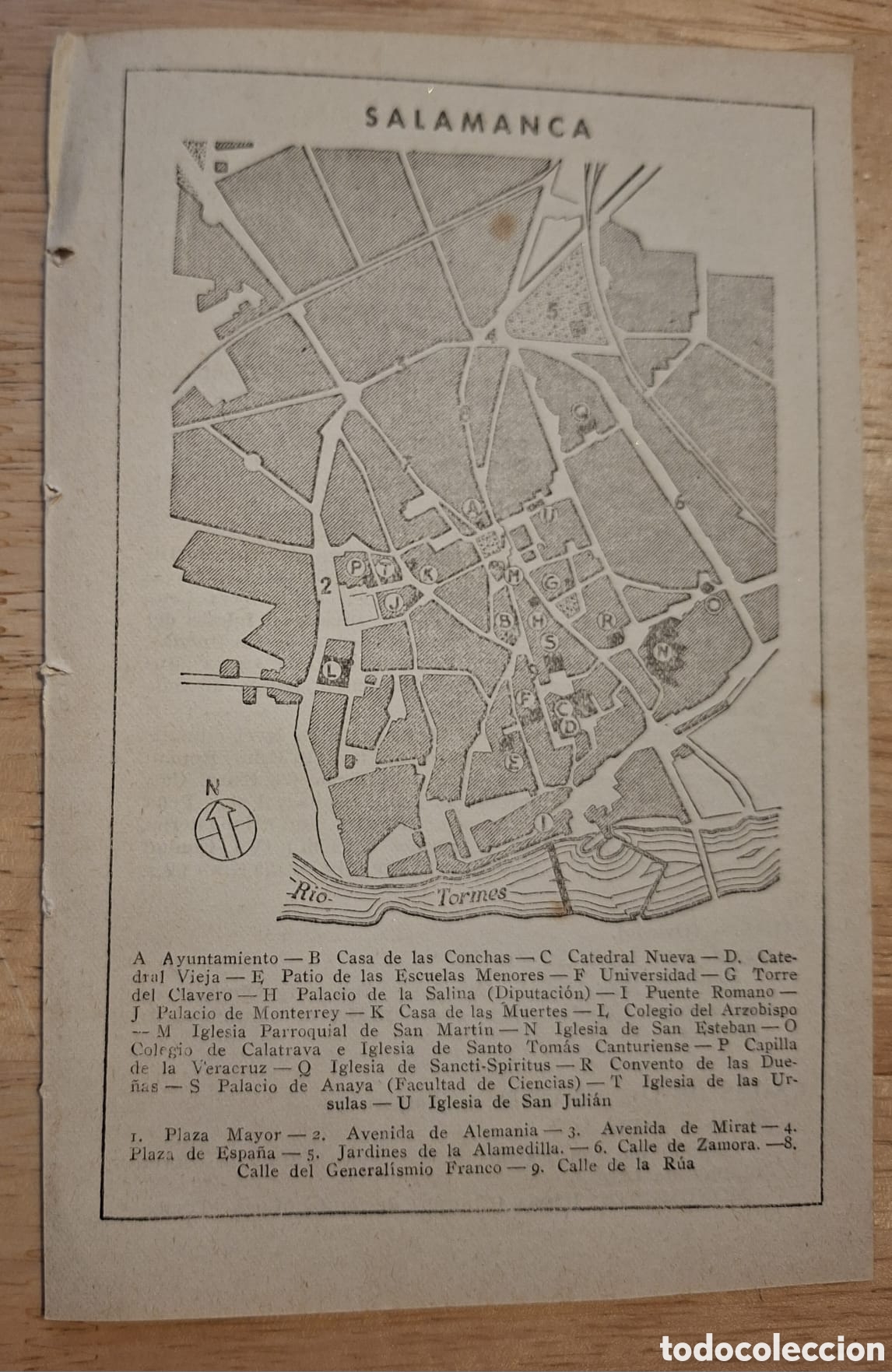 Mapas contempor&aacute;neos: PLANO MAPA 1952 VINTAGE SALAMANCA