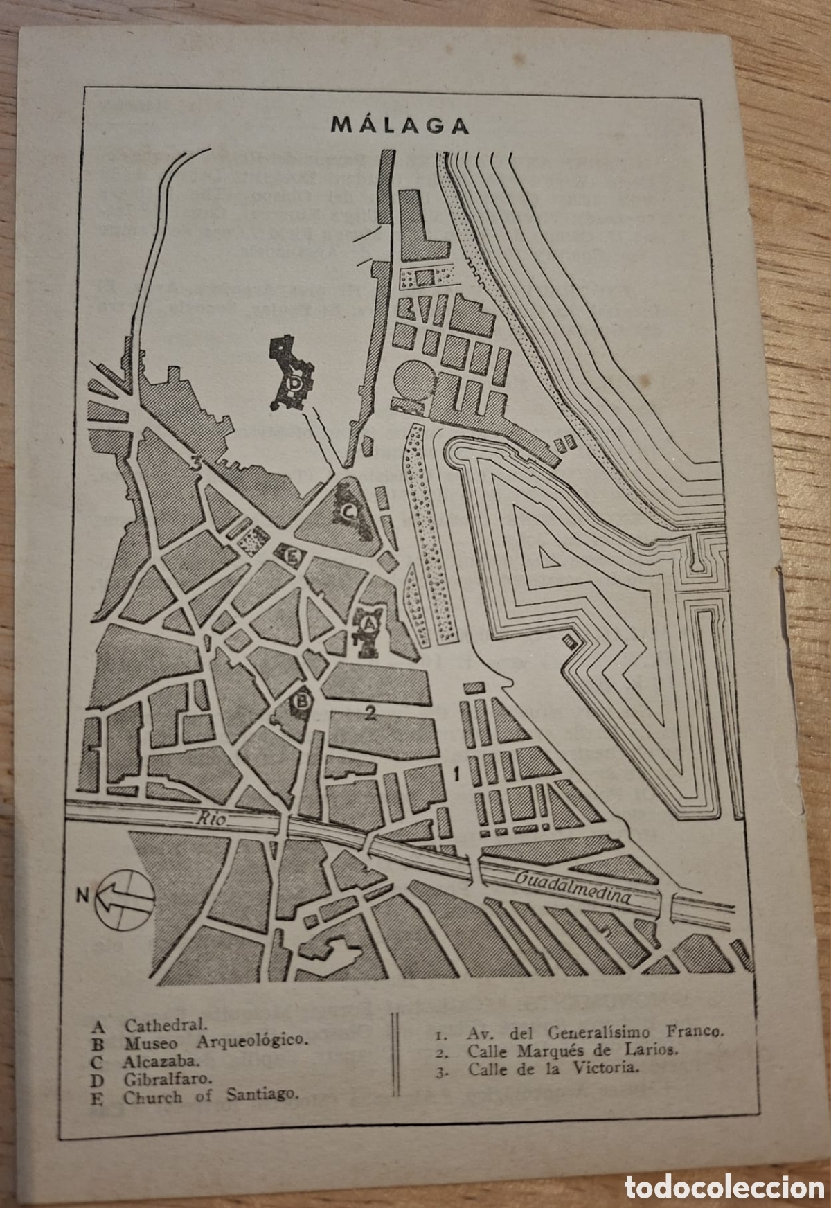 Mapas contempor&aacute;neos: PLANO MAPA 1952 VINTAGE MALAGA