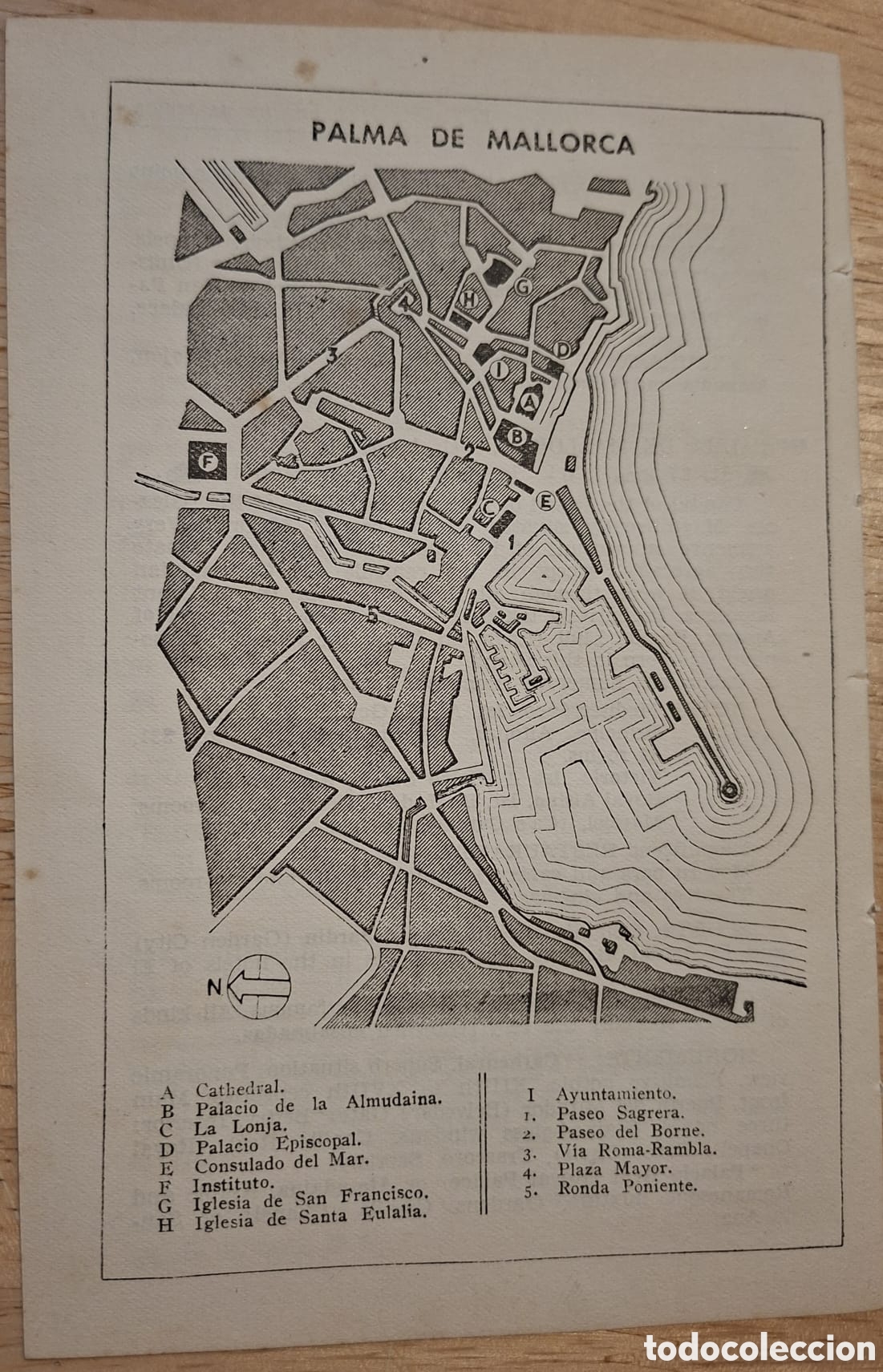 Mapas contempor&aacute;neos: PLANO MAPA 1952 VINTAGE PALMA DE MALLORCA