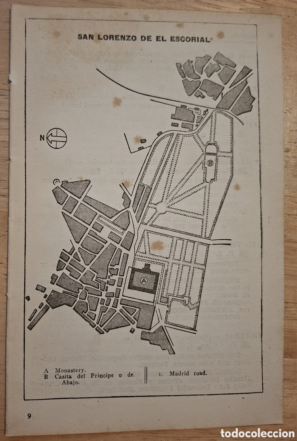 Mapas contempor&aacute;neos: PLANO MAPA 1952 VINTAGE SAN LORENZO DE EL ESCORIAL
