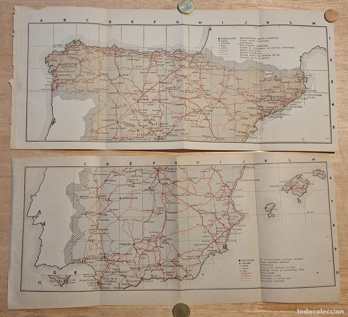 Mapas contempor&aacute;neos: CURIOSO CONJUNTO 2 MAPAS ESPA&Ntilde;A NORTE Y SUR