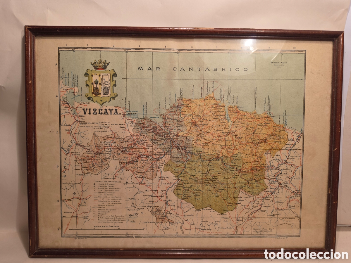 Mapas contempor&aacute;neos: VIZCAYA. MAPA DE LA PROVINCIA DE VIZCAYA. A&Ntilde;O 1913.