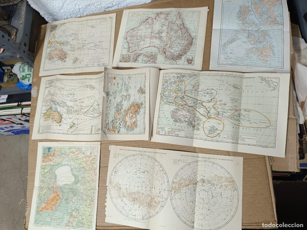 Mapas contempor&aacute;neos: LOTE DE 8 ANTIGUOS MAPAS DE FILIPINAS, AUSTRALIA, ETNOGRAFIA Y FLORA DE OCEANIA, ARTICO, CIELO -P29